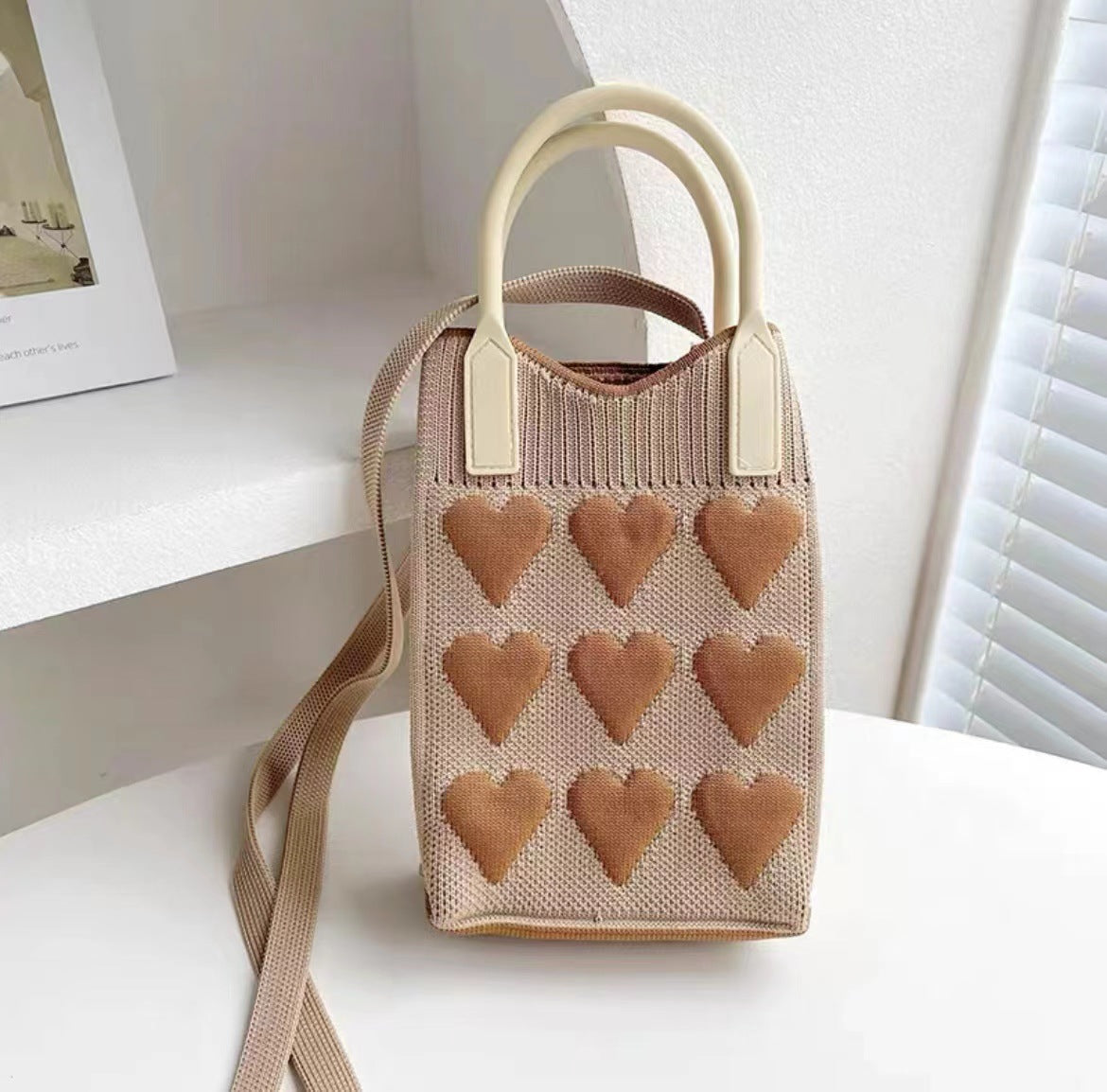 Fashionable Knitted Mobile Lightweight High-grade Love Phone Bags