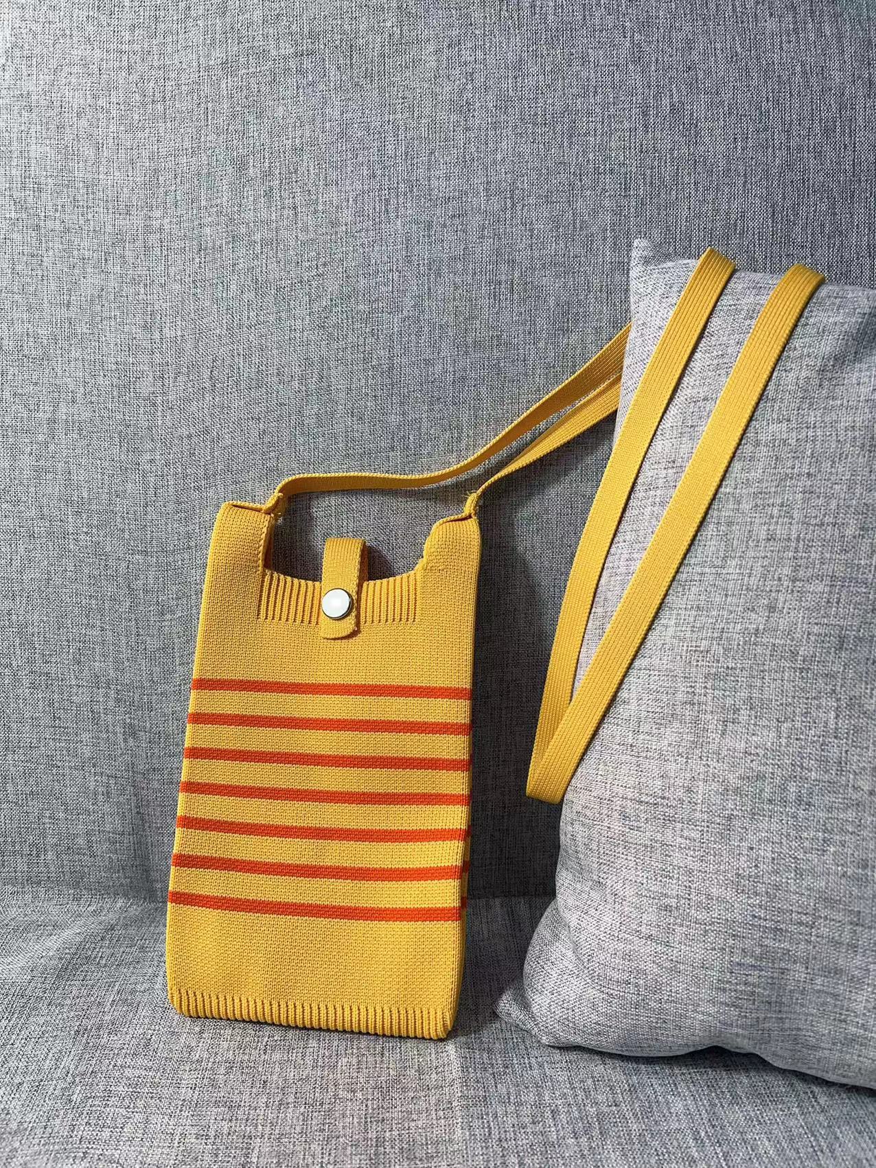 Stylish Versatile Knitted Portable Mini Texture Phone Bags