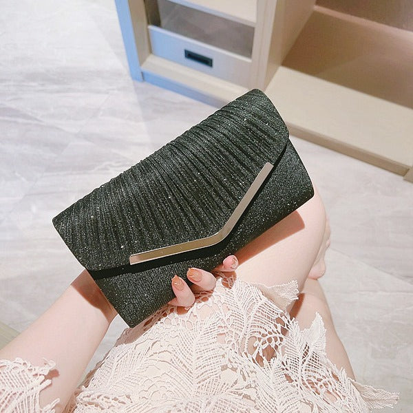 Women's Pleated Envelope Elegant Dress Dinner Clutch Evening Bags