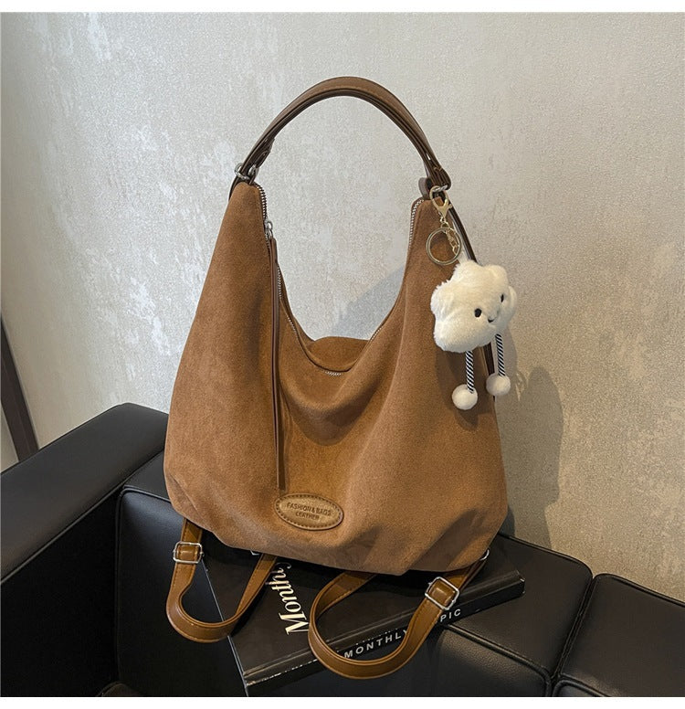 Women's Fashionable Large Capacity Texture Double Suede Crossbody Bags