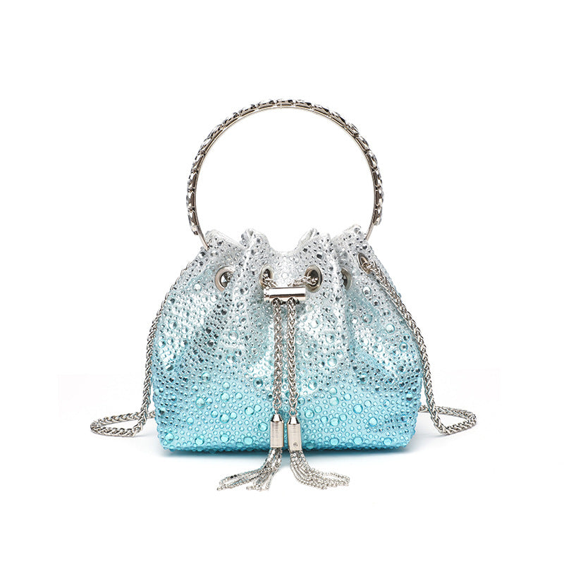Women's Starry Gradient Tassel Portable Rhinestone Evening Bags