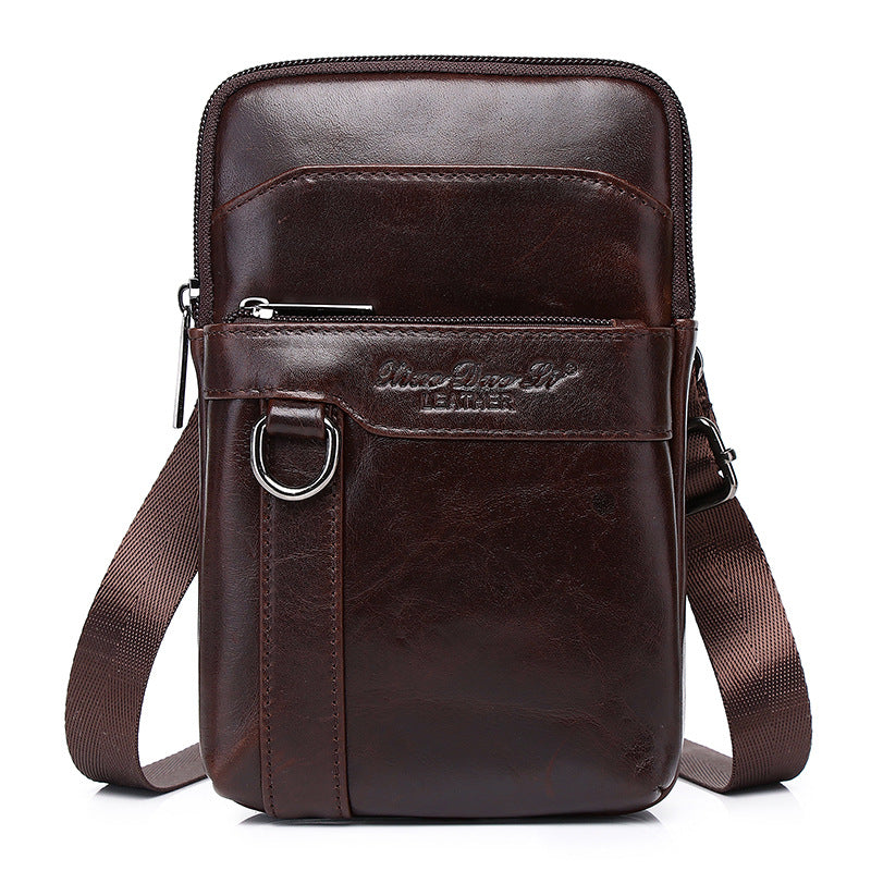 Men's Cell Leather Mini Cross Body Vintage Men's Waist Packs