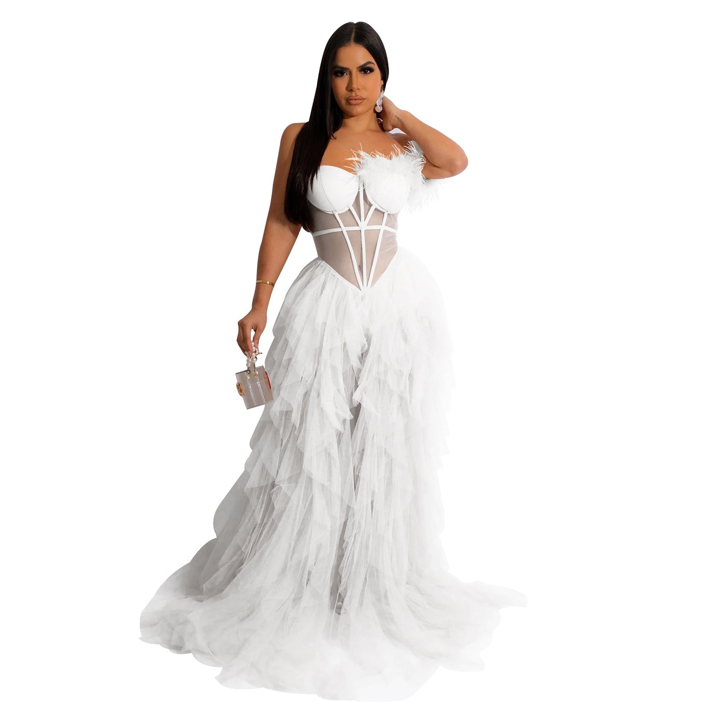 Women's Fashion Wear Solid Color Sleeveless Chest Wrap Dresses