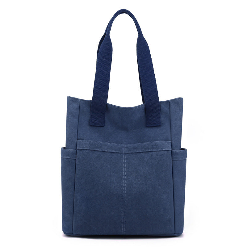 Women's Canvas Simple Korean Style Fashionable Large Shoulder Bags