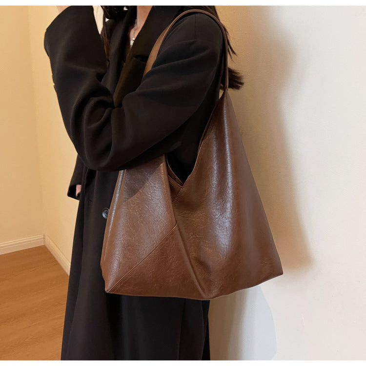 Women's Soft Leather Commuter Fashion Retro Shoulder Bags