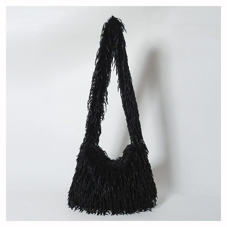 Women's Furry Tassel Plush Female Korean Style Shoulder Bags