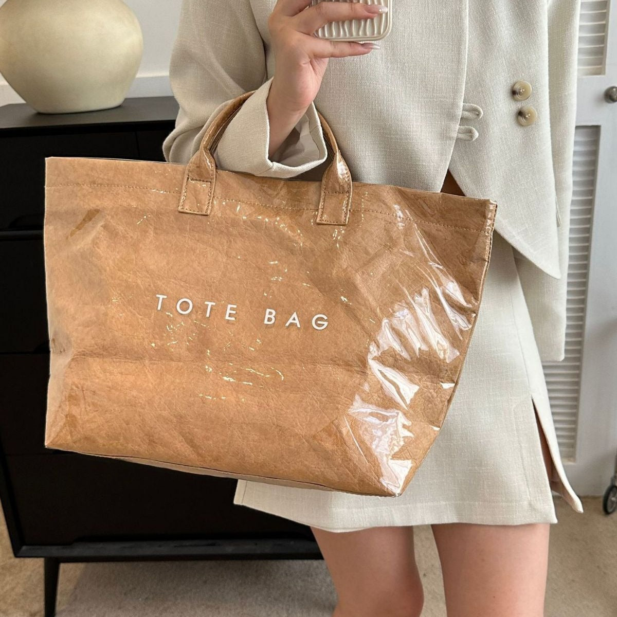 Women's Retro Commuter Large Capacity Kraft Paper Shoulder Bags