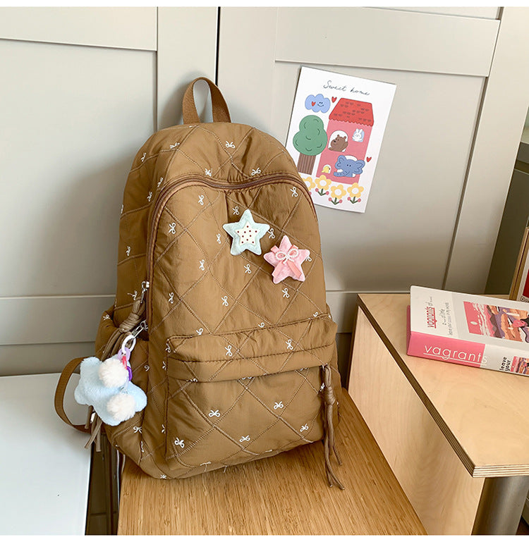 Large Capacity Corduroy Fresh Bow For Backpacks
