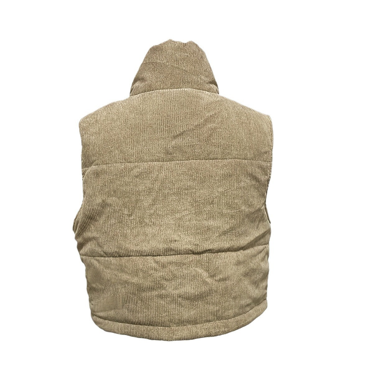 Fashion Solid Color Stand Collar Zipper Vests
