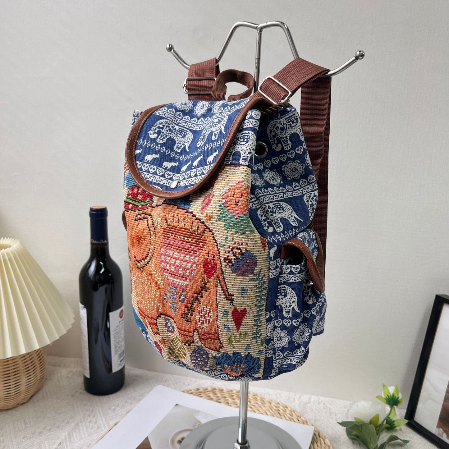 Retro Ethnic Style Special Drawstring Cover Backpacks
