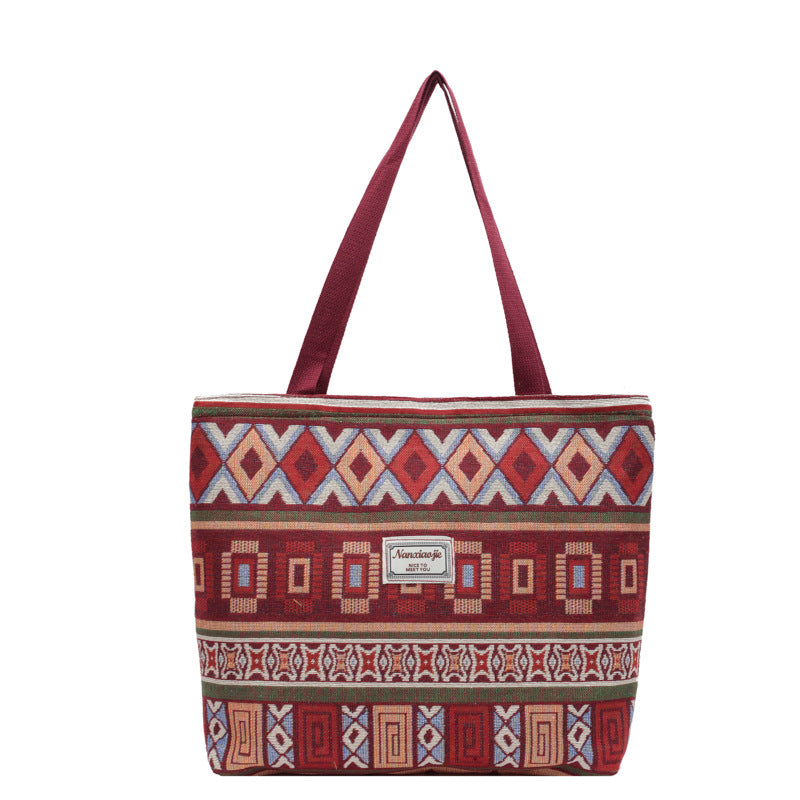 Women's Large Capacity Canvas Retro Easy Matching Shoulder Bags