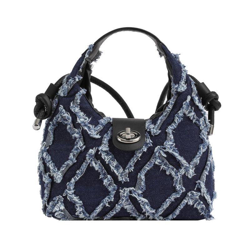 Women's Autumn Design Popular Fashion Rhombus Canvas Crossbody Bags