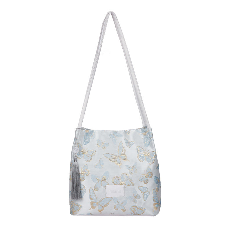 Women's Silk Leisure National Style Popular Western Bucket Bags