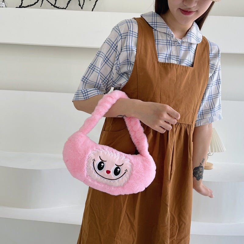 Automobiles Curtain Cloth Plush Pop Mart Cartoon Shoulder Bags