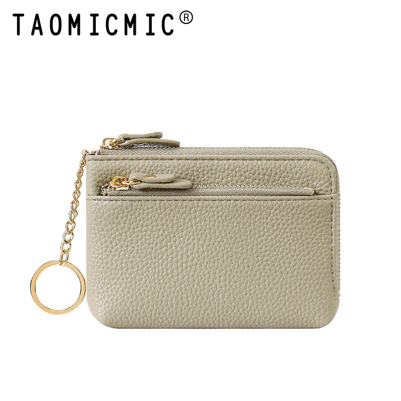 Women's Zipper Short Leather Carry-on Pendant Earphone Ladies Wallets