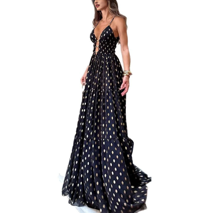 Strap Chiffon Printed Dress Casual Loose Dresses
