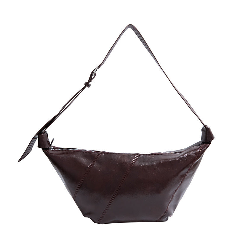 Women's Soft Leather Oil Wax Dumpling Retro Large Crossbody Bags