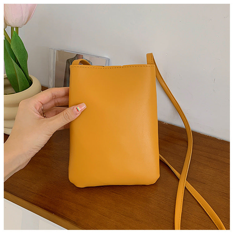 Korean Style Artistic Retro Solid Color Crossbody Bags