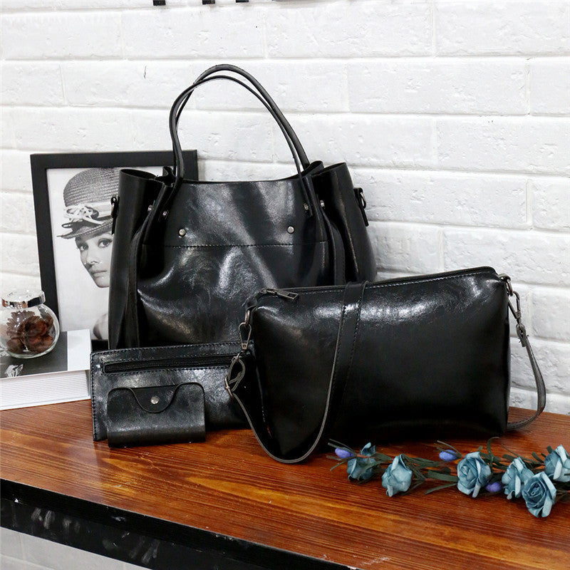 Durable Graceful Trendy Mother Solid Color Shoulder Bags