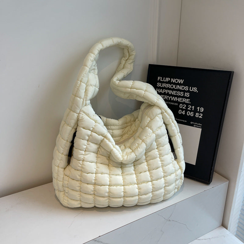 Women's Pleated Cloud Large Capacity Down Cotton Travel Bags