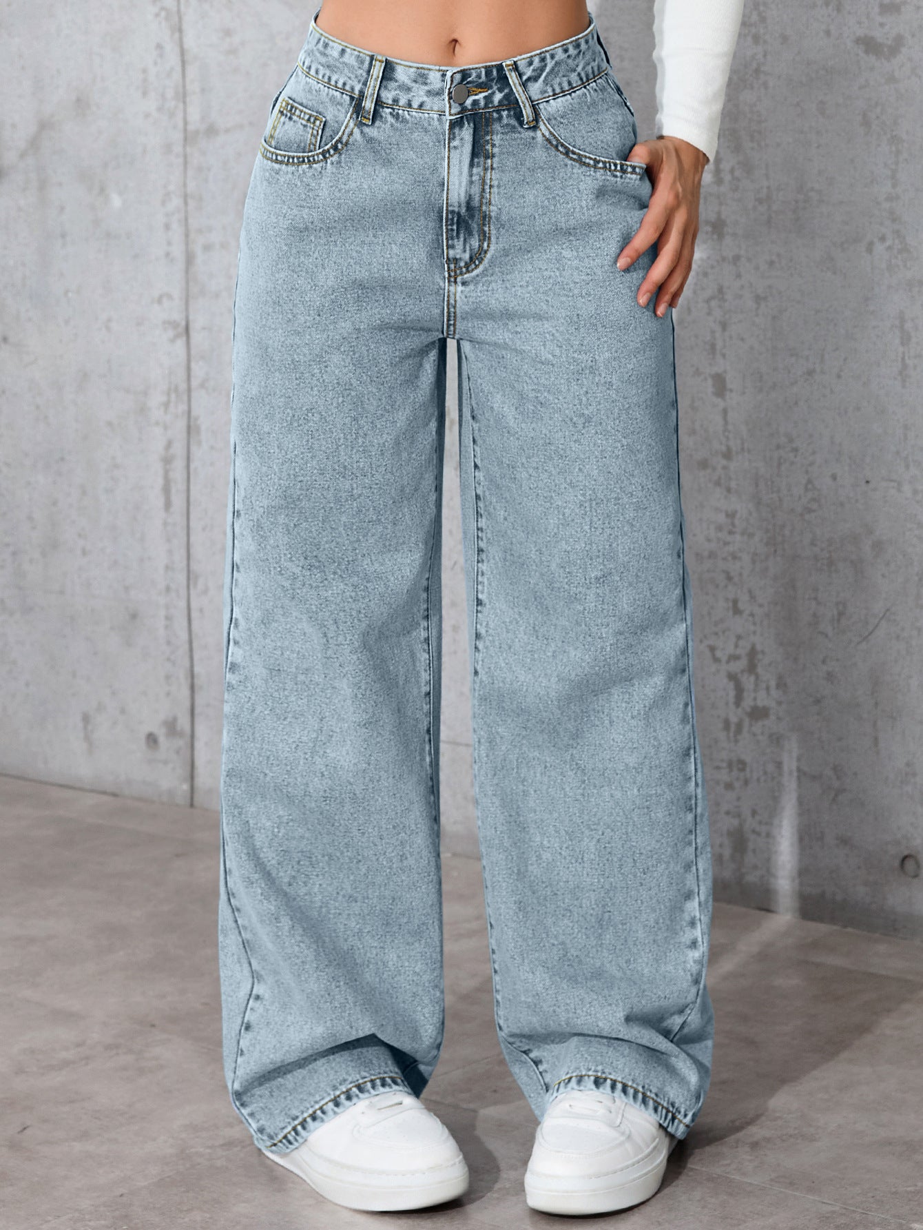 Women's Spicy Style High Waist Straight Loose Jeans
