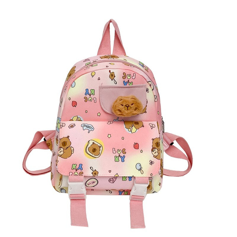 Children's Cute Cartoon Large Capacity Exquisite Capybara Kindergarten School Bags