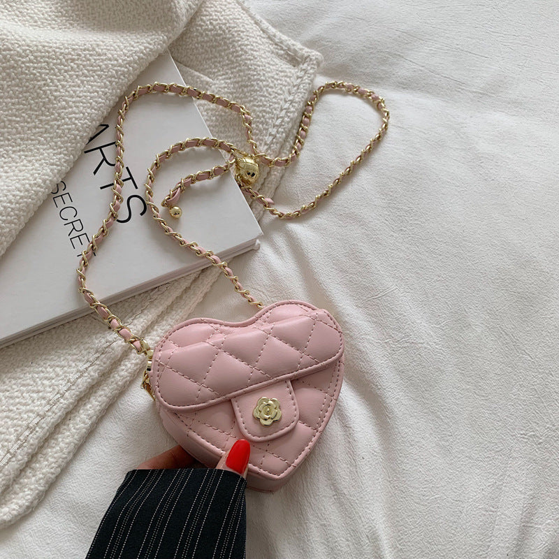 Women's & Children's & Day Gift Mini Heart-shaped Golden Crossbody Bags