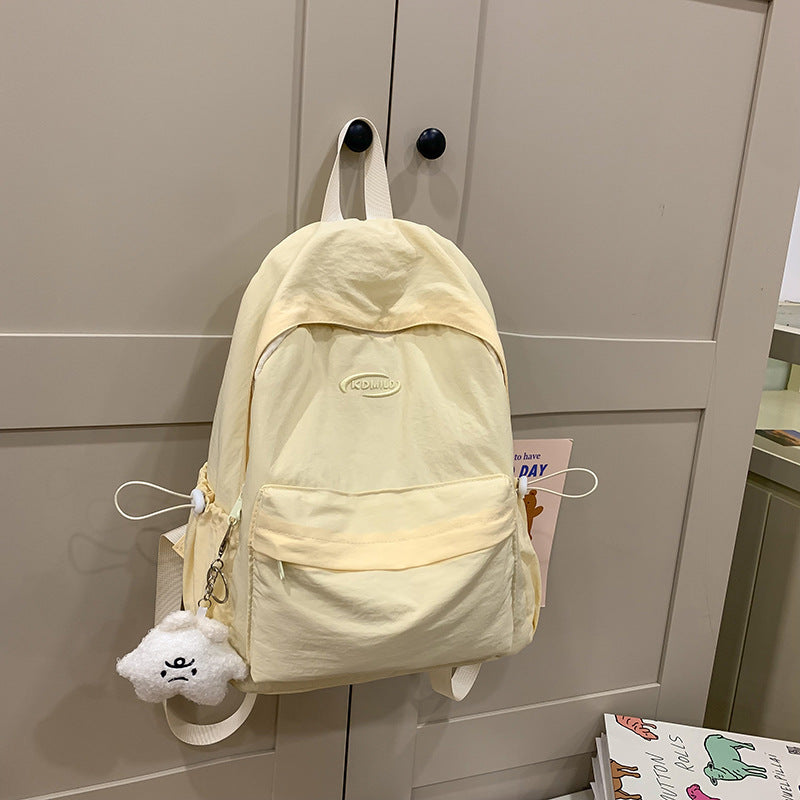 Simple Solid Color For College Female Backpacks