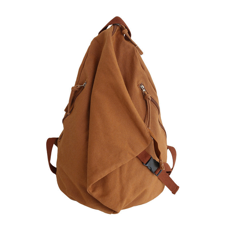 Women's & Men's & Washed Canvas Niche Solid Color Retro Backpacks