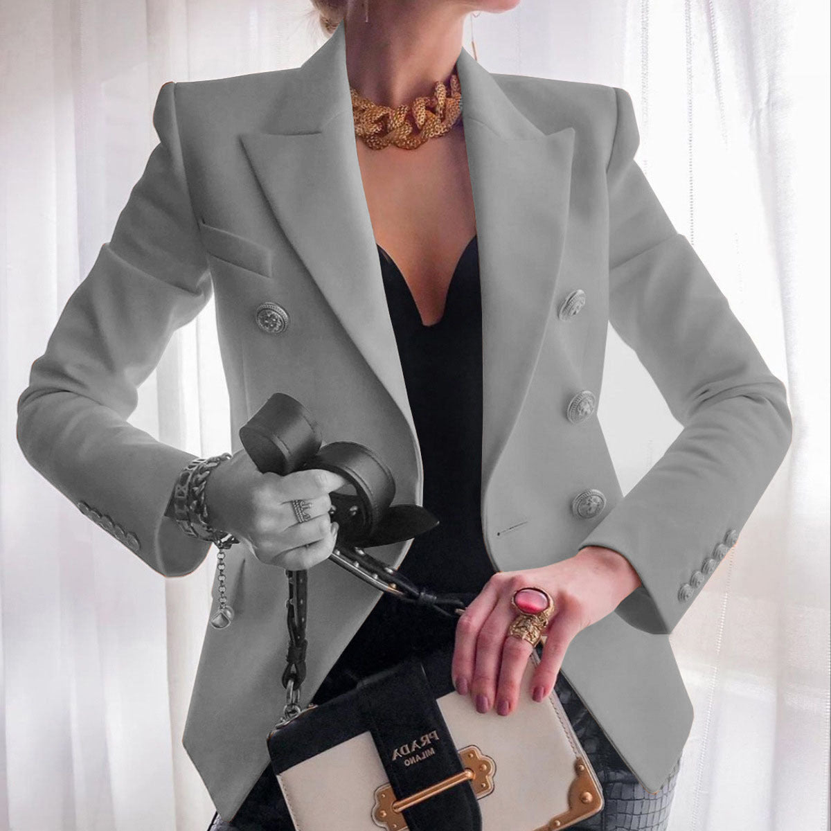 Classy Women's Solid Color Fashionable Casual Coats
