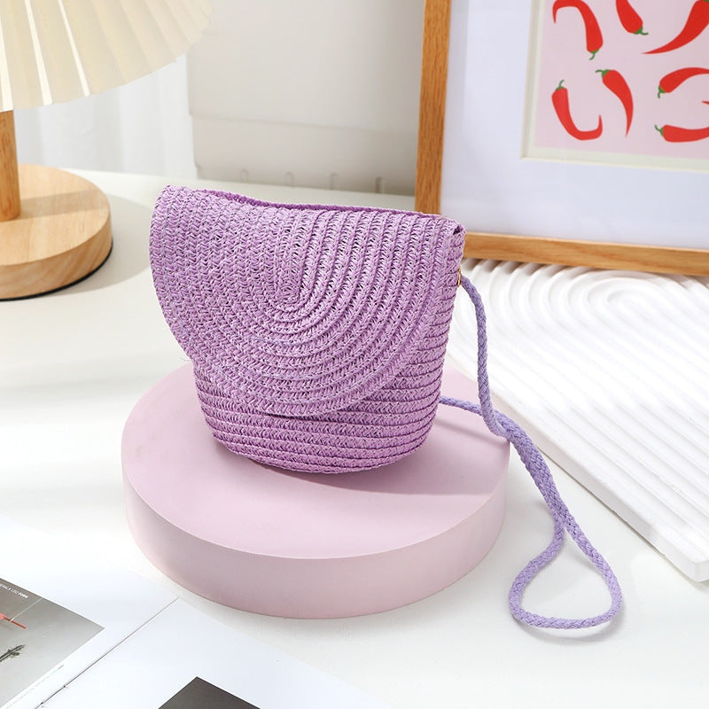 Women's Summer Seaside Holiday Straw Colorful Woven Bags