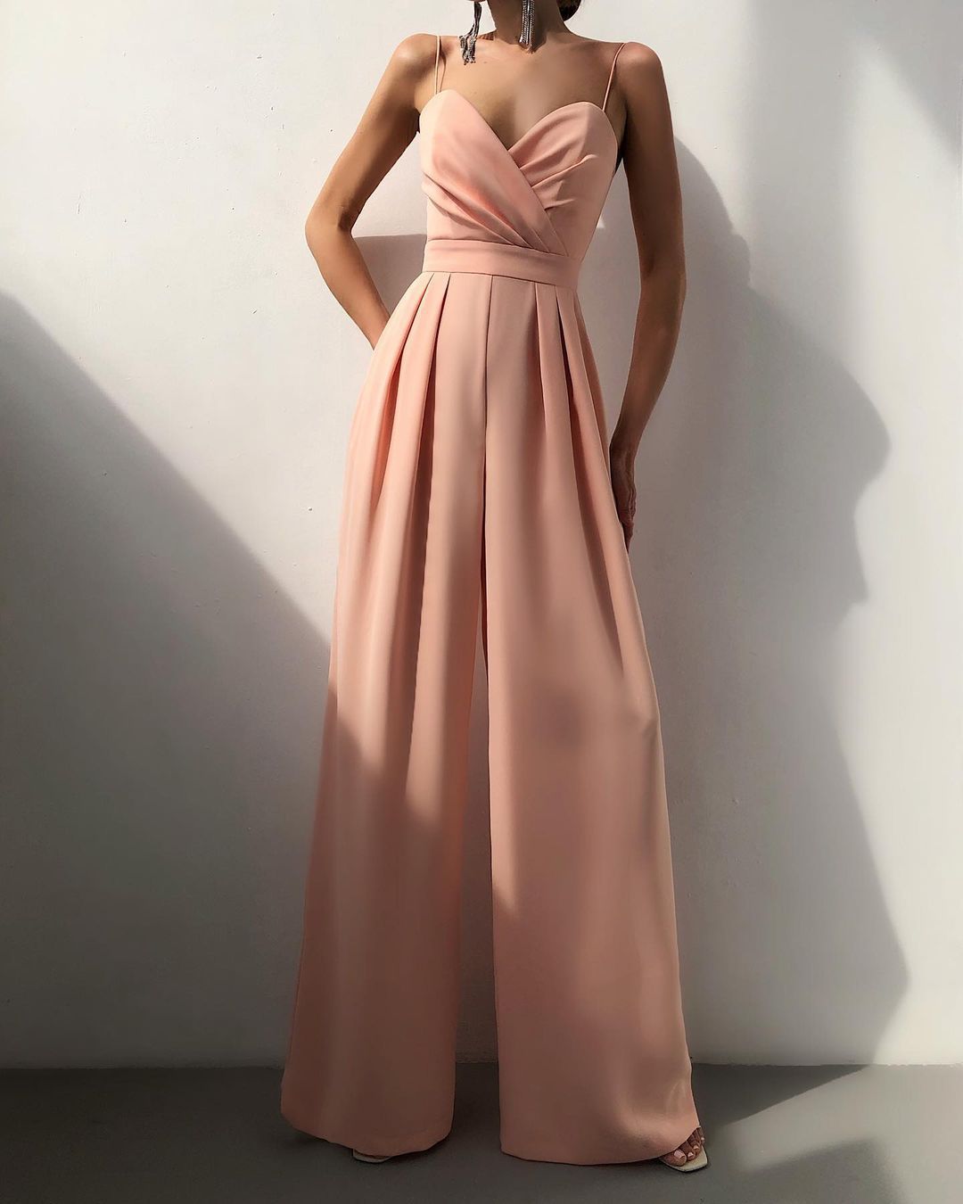 Women's Attractive Sling Waist Straight Knitted Jumpsuits