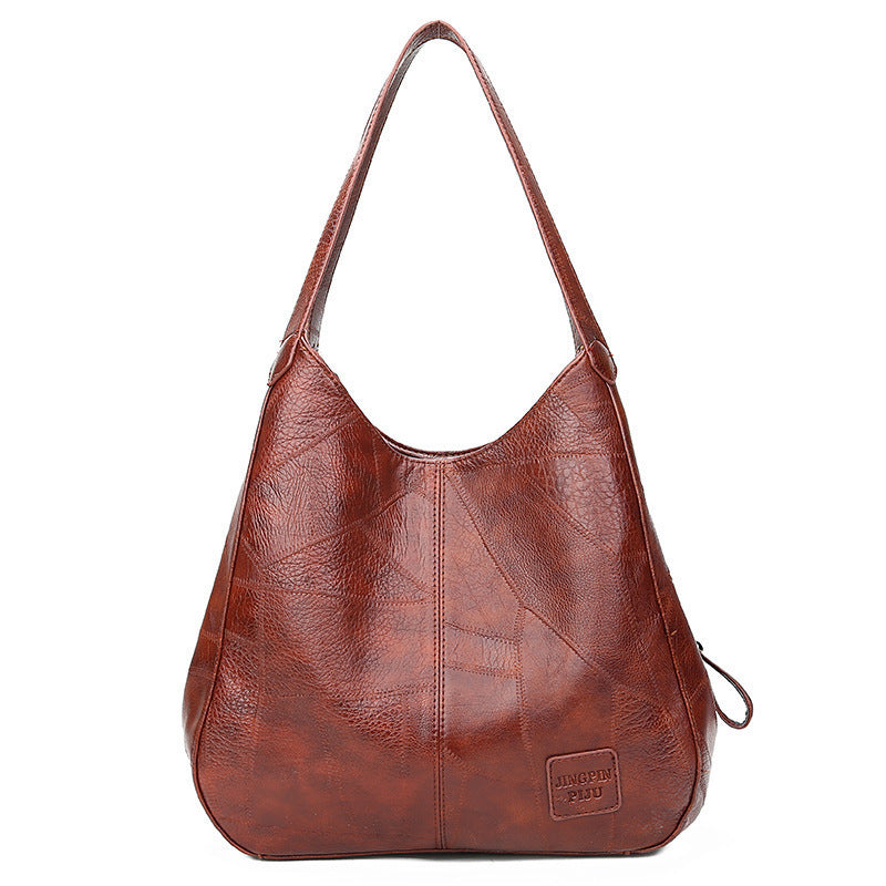 Women's Retro Soft Leather Large Capacity Simple Shoulder Bags