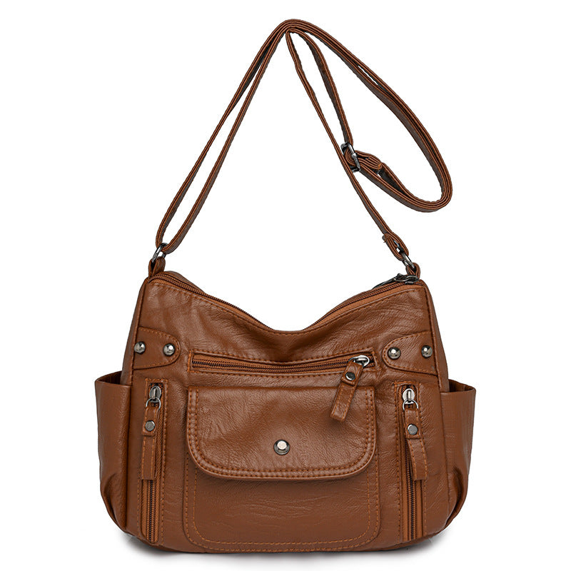 Women's Fashion Practical Washed Simple Mother Crossbody Bags