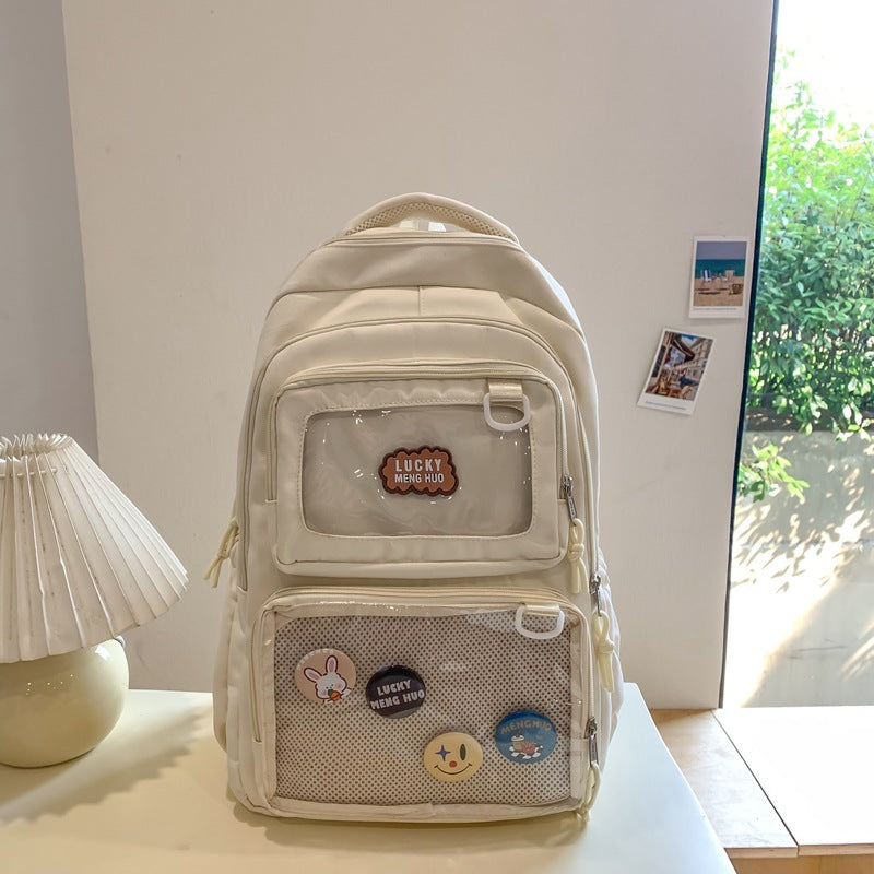 Large Capacity Female College Cute Versatile Transparent Backpacks