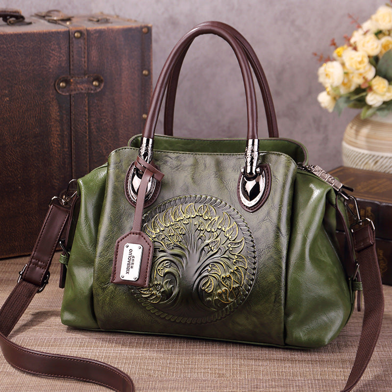 Women's Style Retro Fashion Embossing Gradient Brush Color Bags