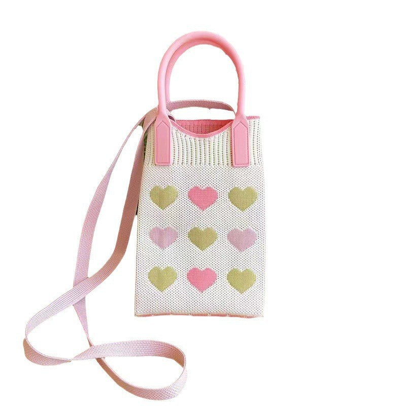 Women's Cat Mini Cute Lightweight Four Knitted Shoulder Bags