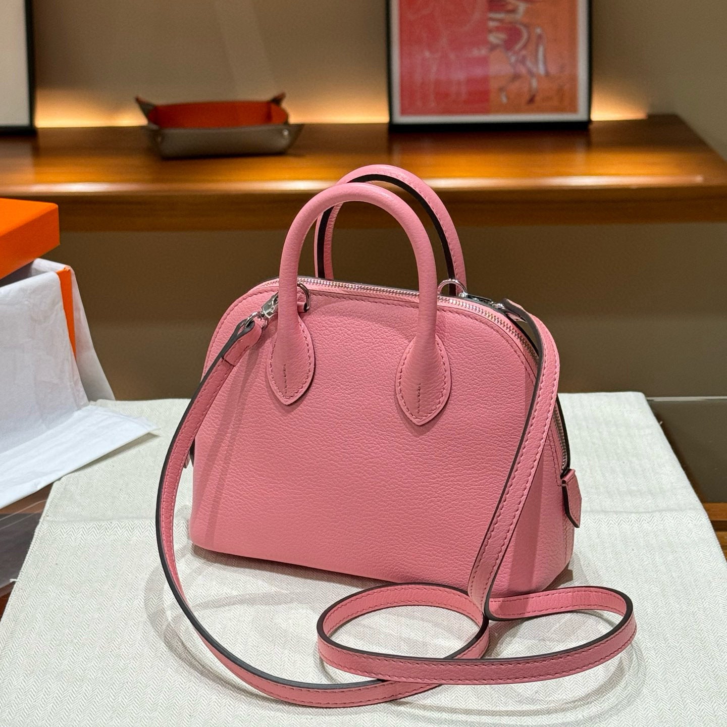 Genuine Leather Goat Pattern Bowling Shell High-grade Crossbody Bags