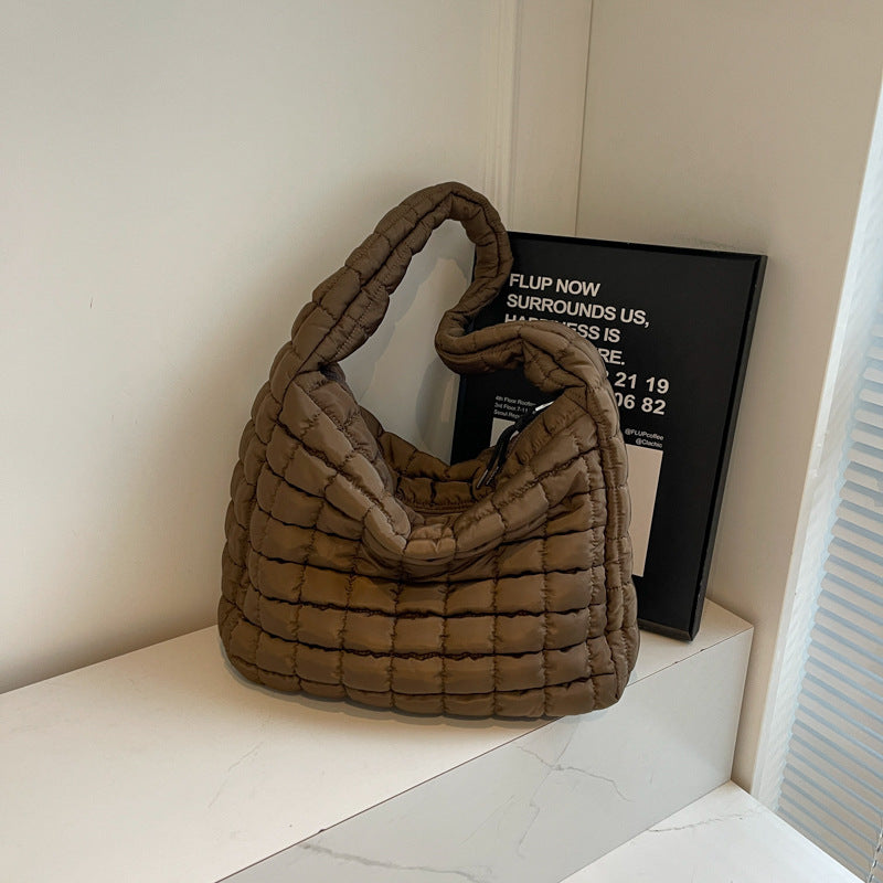 Women's Pleated Cloud Large Capacity Down Cotton Travel Bags