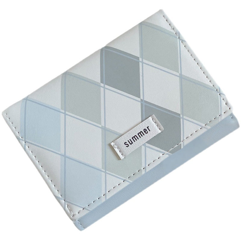 Good Night Market Sea Salt Blue Plaid Ladies Wallets