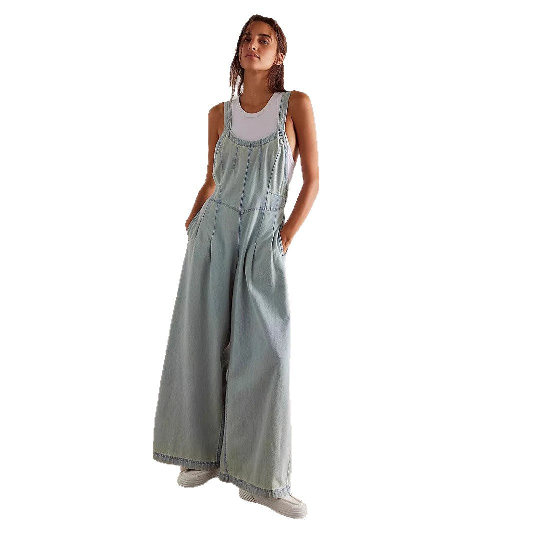 Women's Classic Classy Denim Loose Overalls Jeans