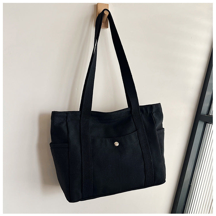 Women's Canvas Large Capacity Book Holding Class Armpit Bags