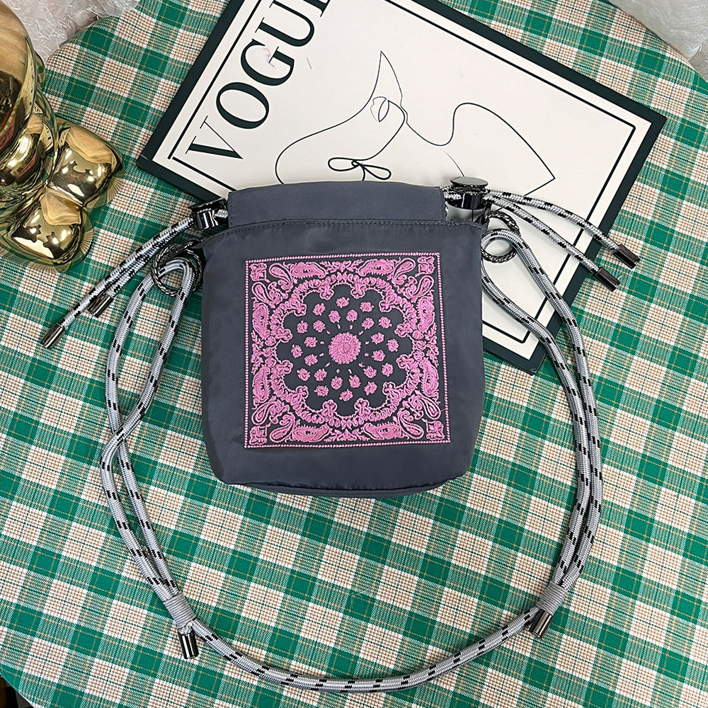 Style Embroidery Cartoon Female Cute Wild Crossbody Bags