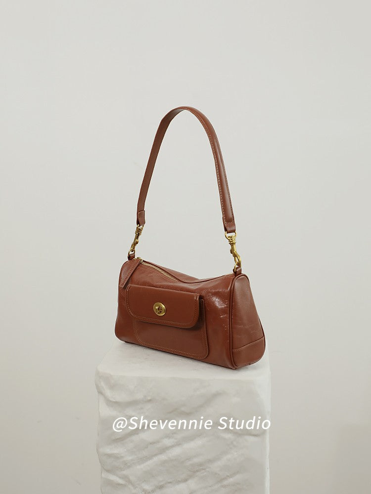 Women's Luxury High-grade Retro Spring Cowhide Underarm Bags