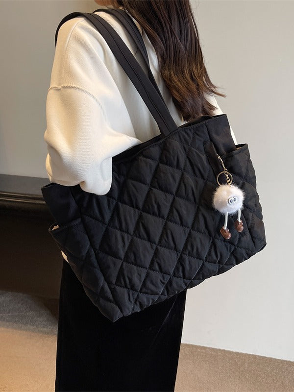 Rhombic Embroidery Clothes Texture Oxford Cloth Shoulder Bags