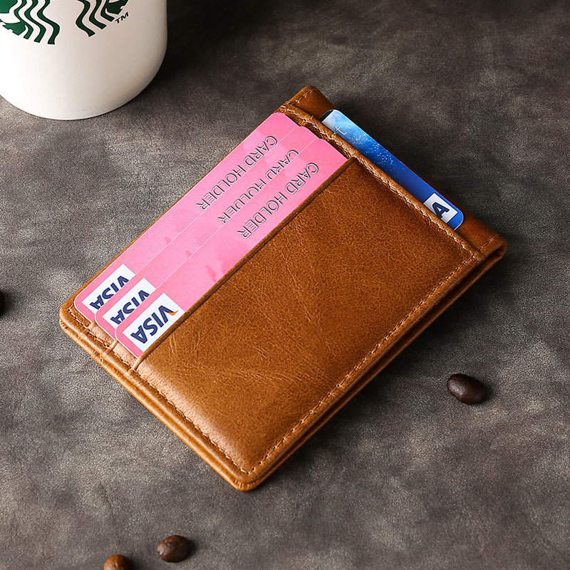 Men's Cowhide Driving License Cover Genuine Leather Id Package