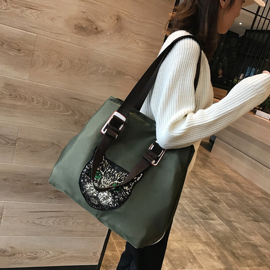 Women's Korean Short-distance Cartoon Sequins Trip Large Travel Bags