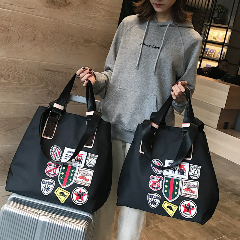 Women's Korean Short-distance Cartoon Sequins Trip Large Travel Bags
