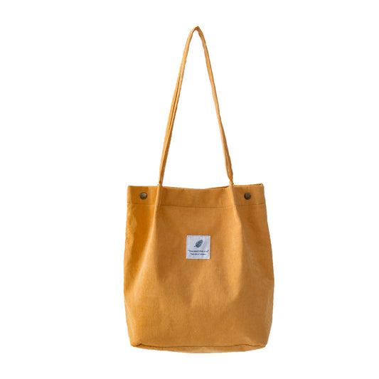 Women's Large Capacity Totes Shopping Canvas Corduroy Shoulder Bags