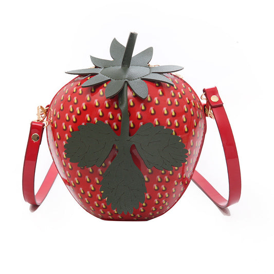 Women's Personalized Apple Pouch Two-color Glossy Hard Shoulder Bags
